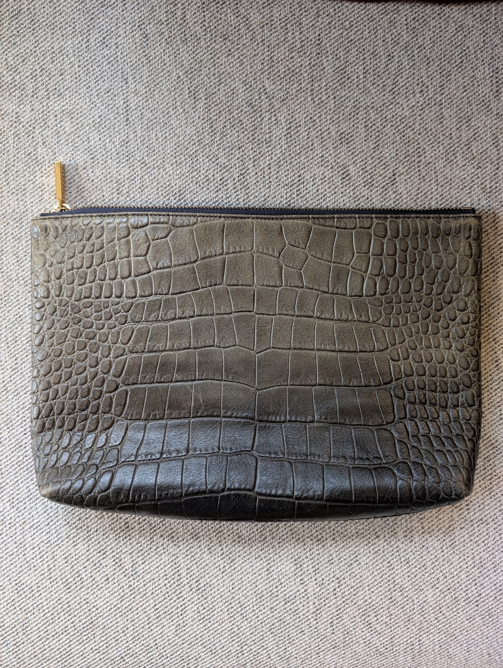 Cuyana Sun Faded Croc-Embossed Leather Pouch